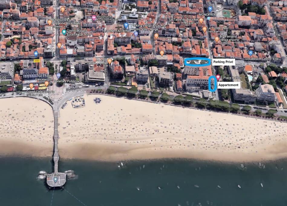 Grand Hotel - Magnifique Appartement Bord De Plage Centrale Arcachon Exterior foto